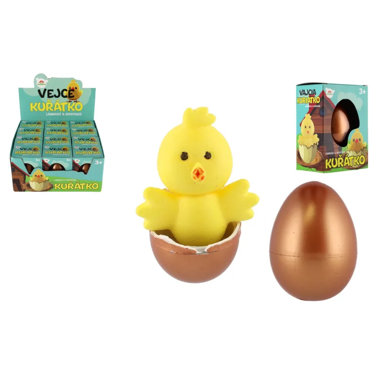 Teddies Vajce liahnuce a rastúce kuriatko v krabičke 8x10,5cm 12ks v boxe
