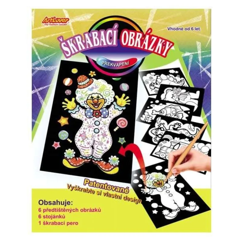Artlover škrabací obrázky - překvapení 6 ks