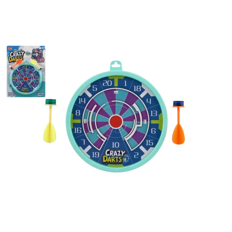 Teddies Terč so šípkami lepiacimi 2ks plast priemer 15,5cm na karte