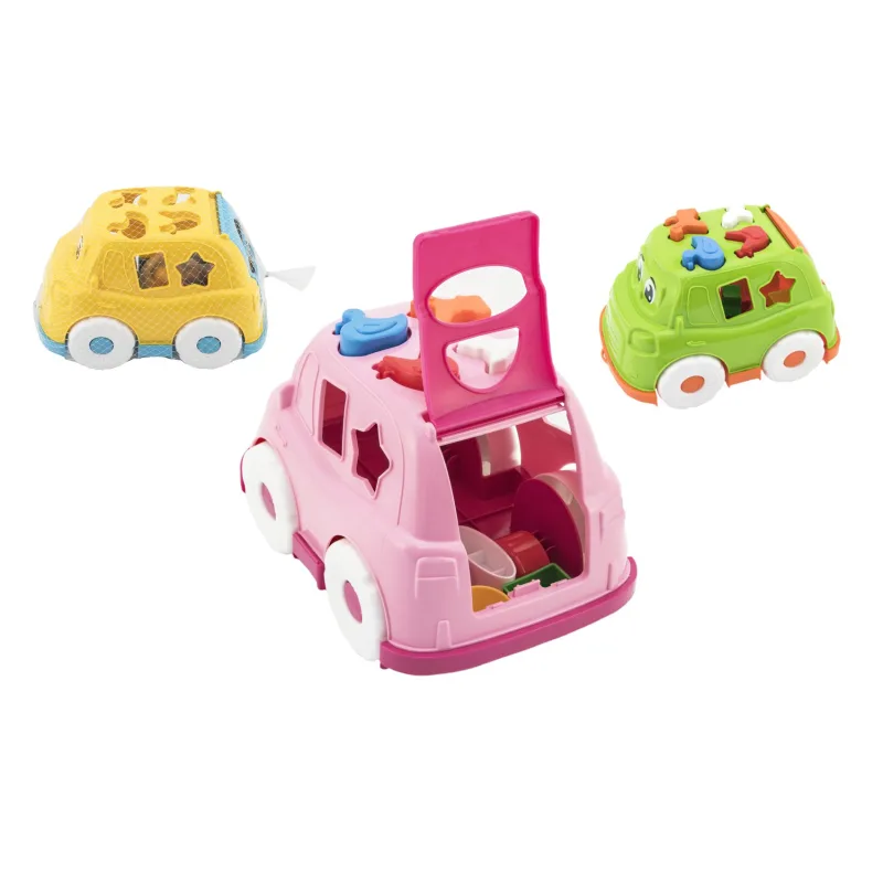 Teddies Auto vkladačka plast 24x17cm 3 farby v sieťke 12m+