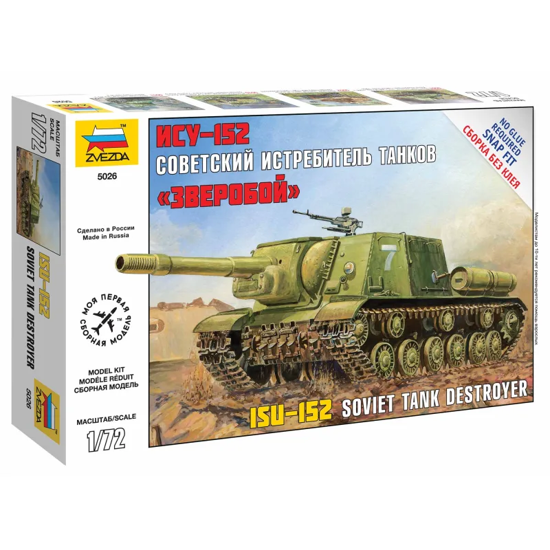 Zvezda Snap Kit military 5026 - Samohybná húfnica ISU-152 (1:72)