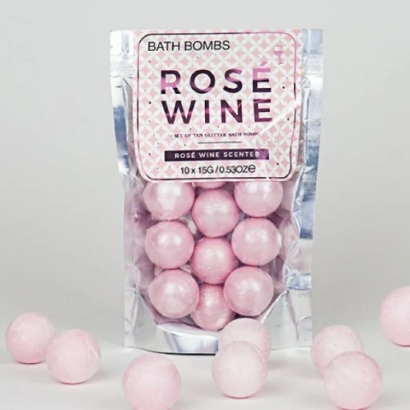 Gift Republic Šumivé koule do koupele, Rosé, sada 10 kusů