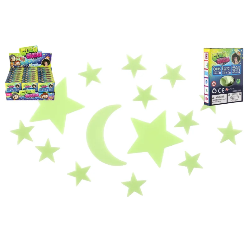 Teddies Tvary svietiace v tme plast v krabičke 9x12x2,5cm 24ks v boxe