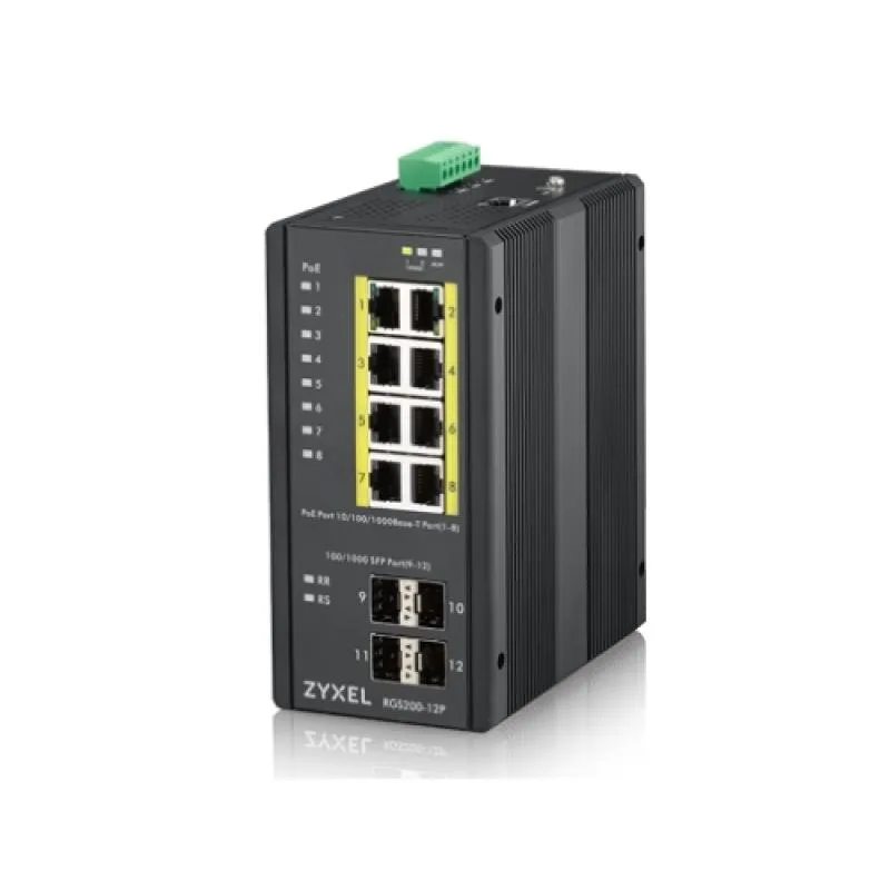 Zyxel 8xGb+4xSFP POE IP30 DIN 240W RGS200-12P RGS200-12P-ZZ0101F