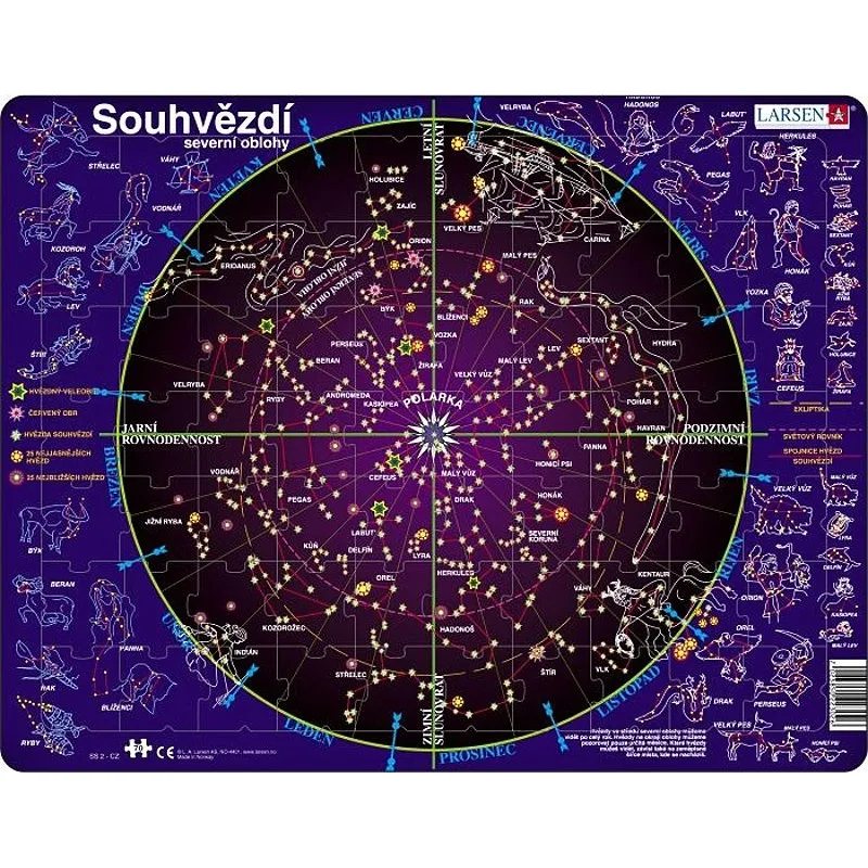 Larsen, deskové puzzle 70 dílků - Souhvězdí severní oblohy