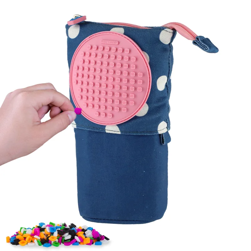 PIXIE CREW Pop Up puzdro modré s bielym bodkovaným vzorom, malý panel