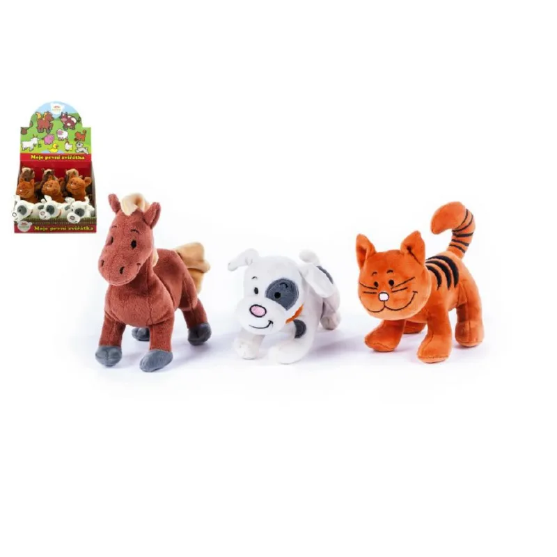 Teddies Zvieratko plyšové 18-20cm Moje prvé zvieratká so zvukom asst 3 druhy