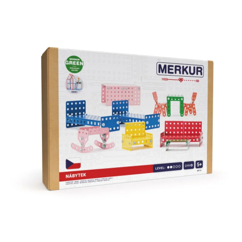 Merkur Příslušenství k domečku pro panenky - nábytek, 219 dílků