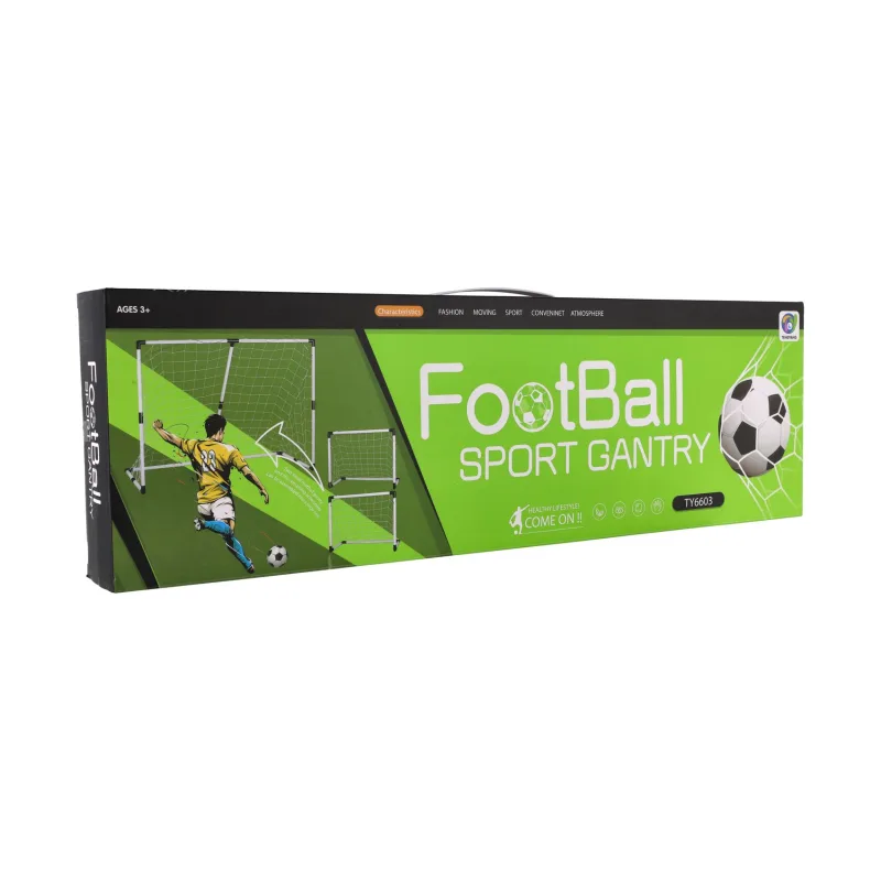 Teddies Bránka futbalová 2v1 + lopta plast v krabici 66x21x7cm