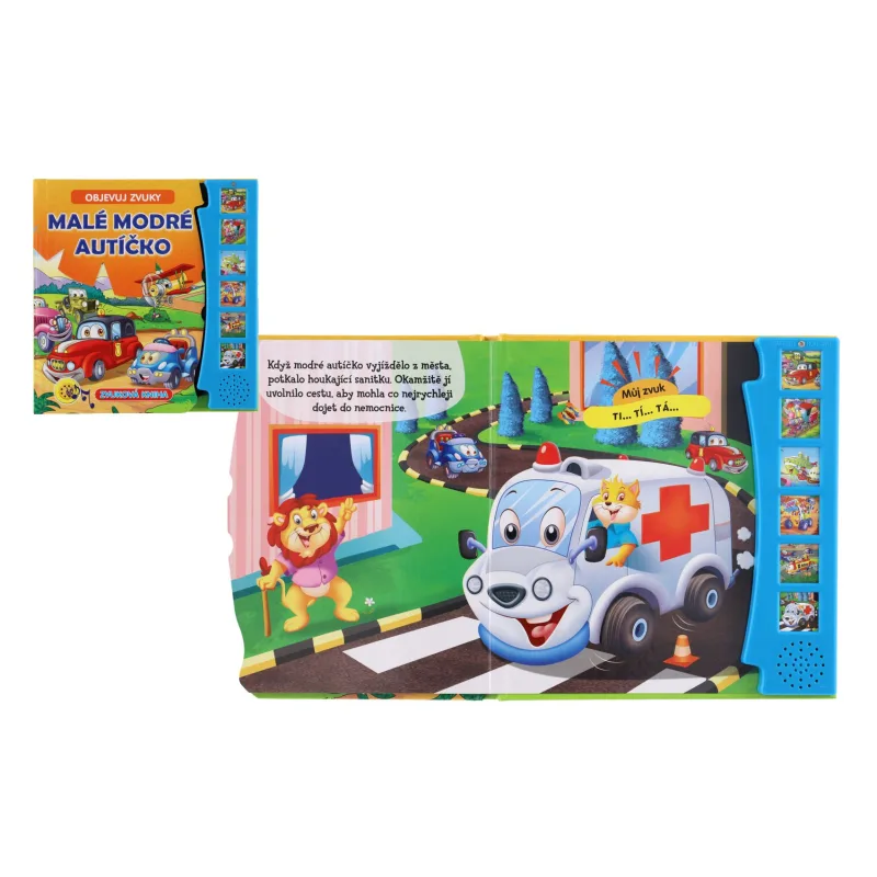 FONI Book Zvuková knižka Malé modré autíčko Objavuj zvuky SK verzia 19x19,5cm