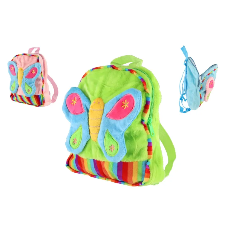Teddies Batoh motýľ plyš 23x28cm 3 farby