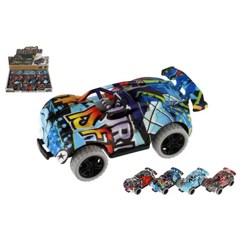 Teddies Auto kaskadérske plast 5x9cm na spätné natiahnutie 4 farby