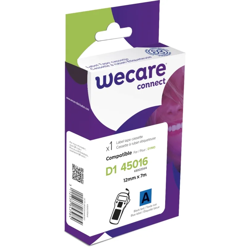 WECARE ARMOR páska kompatibilní s DYMO S0720560,Black/Blue,12MM*7M K80035W4
