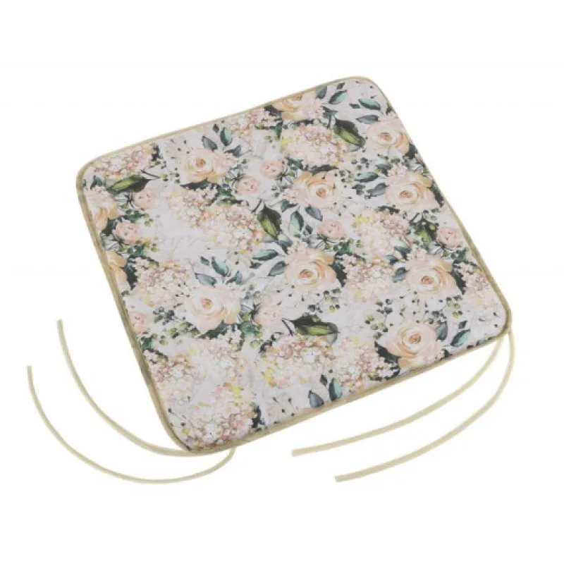 Bellatex Sedák EMA hladký, Vanilková růže - 40x40 cm