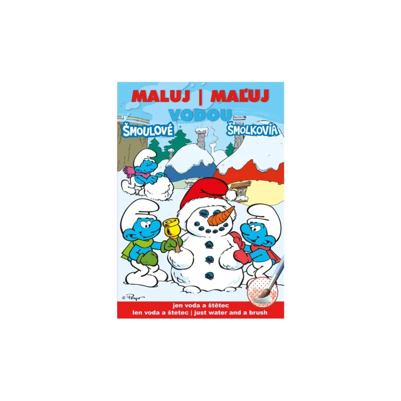 Akim Omalovánky Maluj vodou A5 - Šmoulové 2 zimní 15x21cm