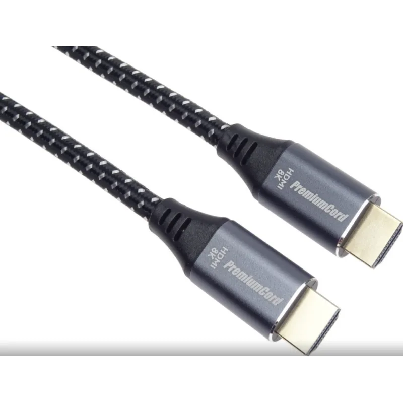 PremiumCord ULTRA HDMI 2.1 High Speed + Ethernet kabel 8K@60Hz,zlacené 5m KPHDM21S5
