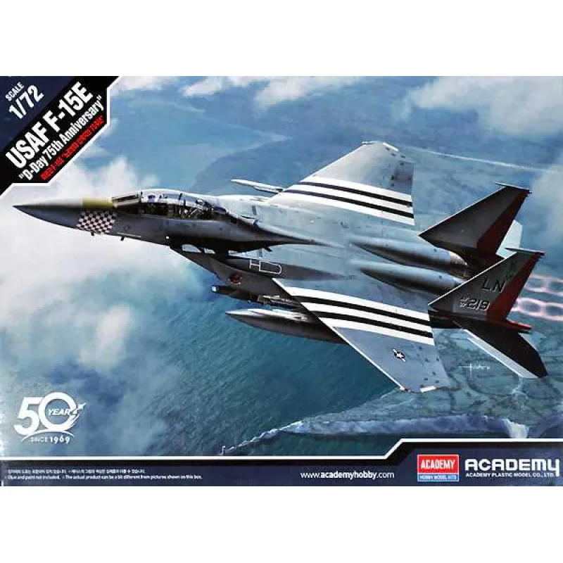 Academy Model Kit lietadlo 12568 - USAF F-15E "75. výročie Dňa D" (1:72)