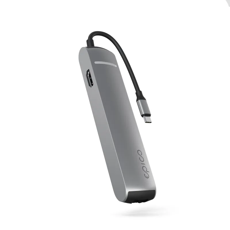Epico 6v1 Slim Hub 8K s USB-C konektorem - šedá 9915112100070