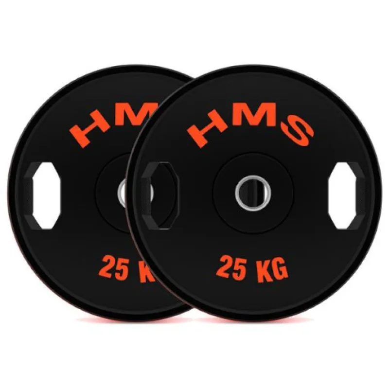 Sada pogumovaných olympijských kotoučů HMS TOG25, 2x25 kg