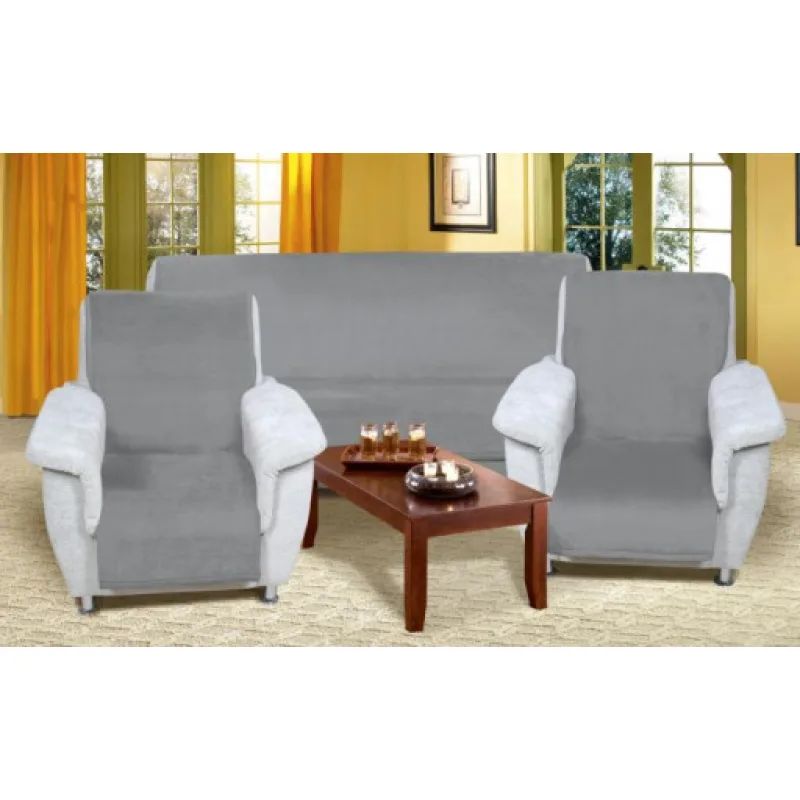 Bellatex Souprava Korall micro 3+1+1 Šedá - 1x150x200+2x65x150 cm