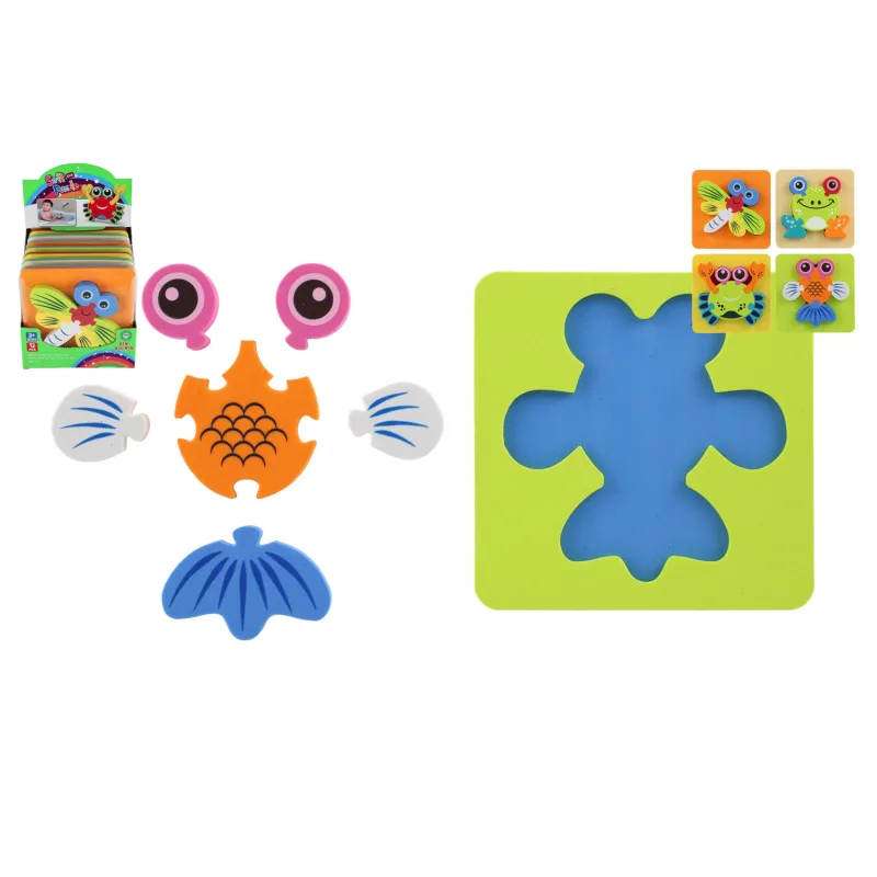 Teddies Penové puzzle 3D zvieratká 4 druhy