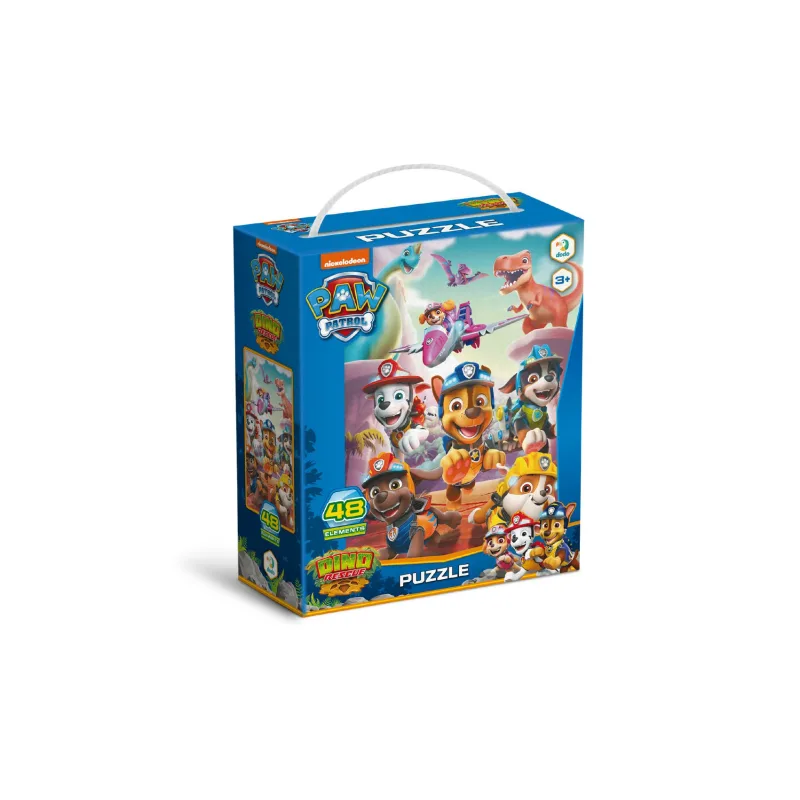 DODO Puzzle Tlapková patrola / Paw Patrol Záchrana dinosaurov 32x23cm 48 dielikov v krabičke 15x18x6cm