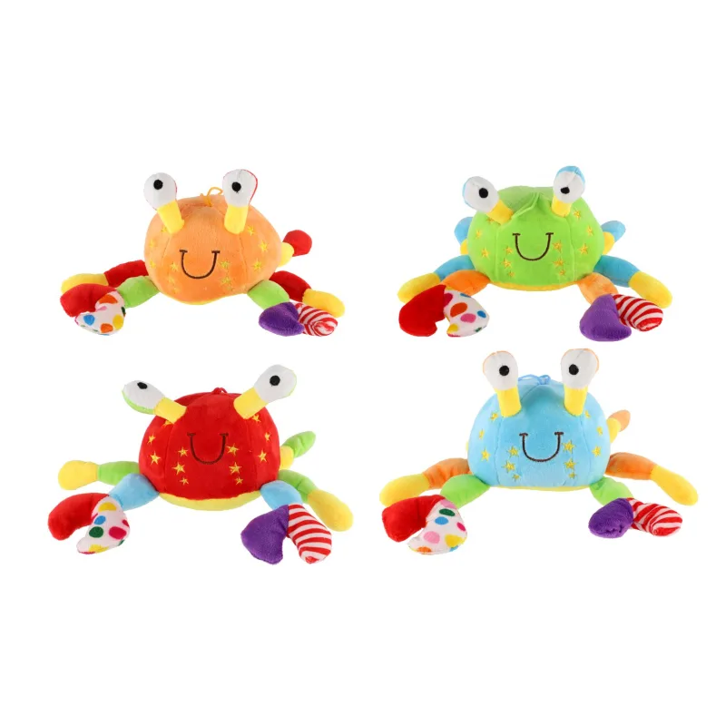 Teddies Krab hrkálka plyš 13x11cm 4 farby 0+