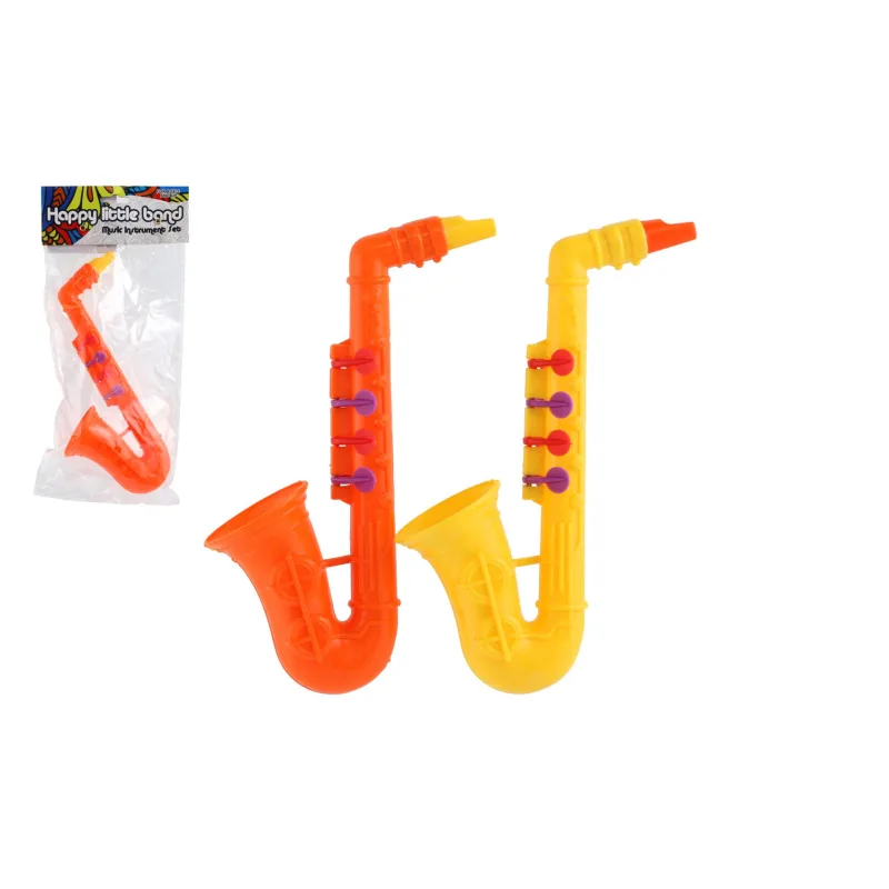 Teddies Saxofón plast 24cm 2 farby v sáčku