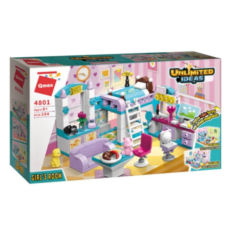 Qman Stavebnice 4801 Dívčí pokoj 3v1