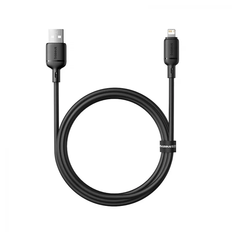NONAME Baseus Rychlonabíjecí kabel Silky USB/Lightning 1m 2.4A černý 6932172668822