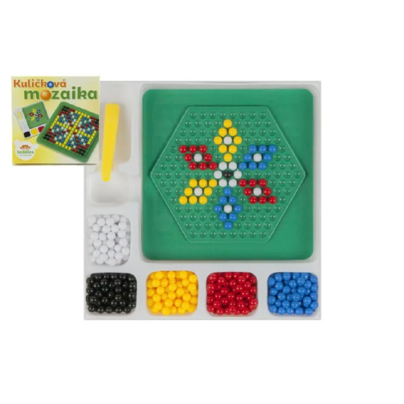 Teddies Mozaika guličková malá 250 ks plast 12x12cm v krabičke