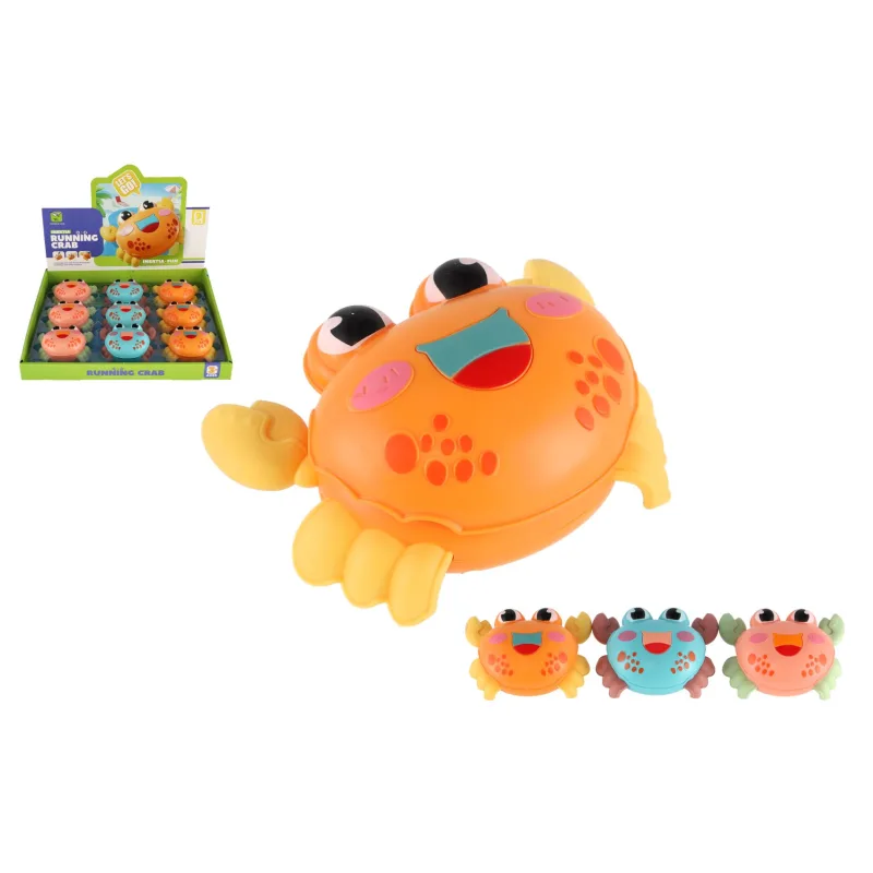 Teddies Krab stlač a choď plast 11x8cm na spätné natiahnutie 3 farby