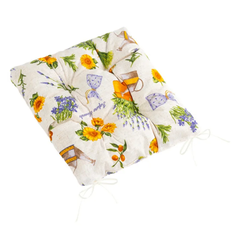 Bellatex Sedák EMA prošívaný, Levandule fialová, žlutá - 40x40 cm