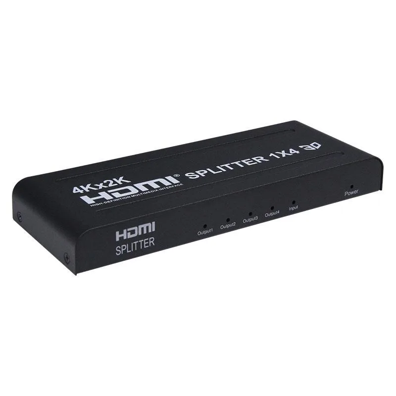 PremiumCord HDMI splitter 1-4 portů kovový s napájecím adaptérem, 3D, FULL HD khsplit4b