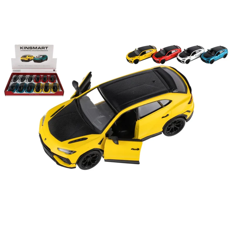 Teddies Auto Kinsmart Lamborghini Urus Performante 1:40 kov/plast 12,5cm 4 farby na spätné natiahnutie