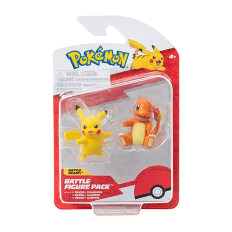 ORBICO Pokémon akčné figúrky - 2 pack Asst (Charmander & Pikacu, Squirtle & Pikacu, Bulbusaur & Pikacu