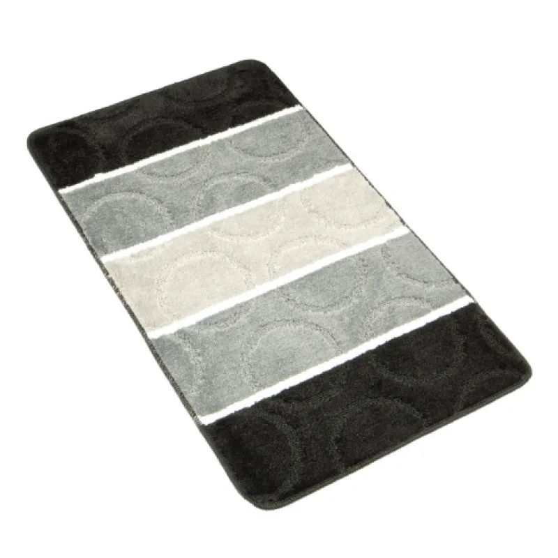 Bellatex Koupelnová předložka AVANGARD, Kolo černá, šedá - 60x100 cm