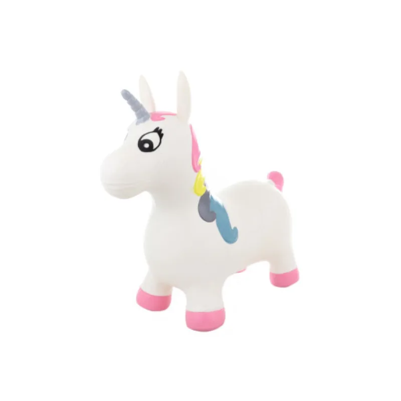 Dětské gumové hopsadlo Jednorožec, bílý, 58x52x23 cm