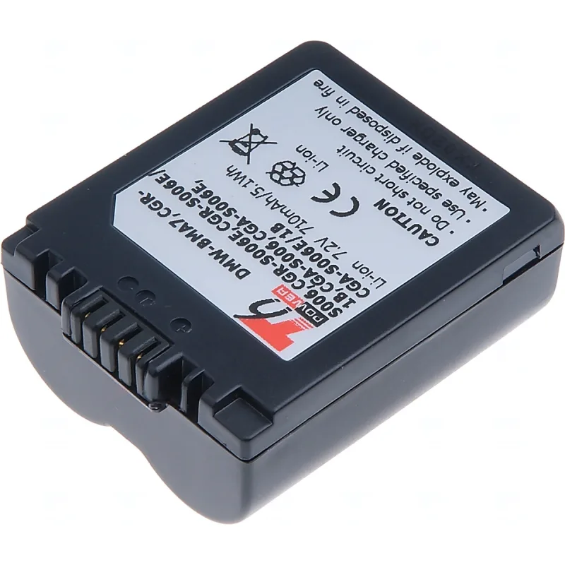 Baterie T6 Power Panasonic DMW-BMA7, CGR-S006, CGR-S006E, CGA-S006, BP-DC5-E, 710mAh, 5,1Wh DCPA0011