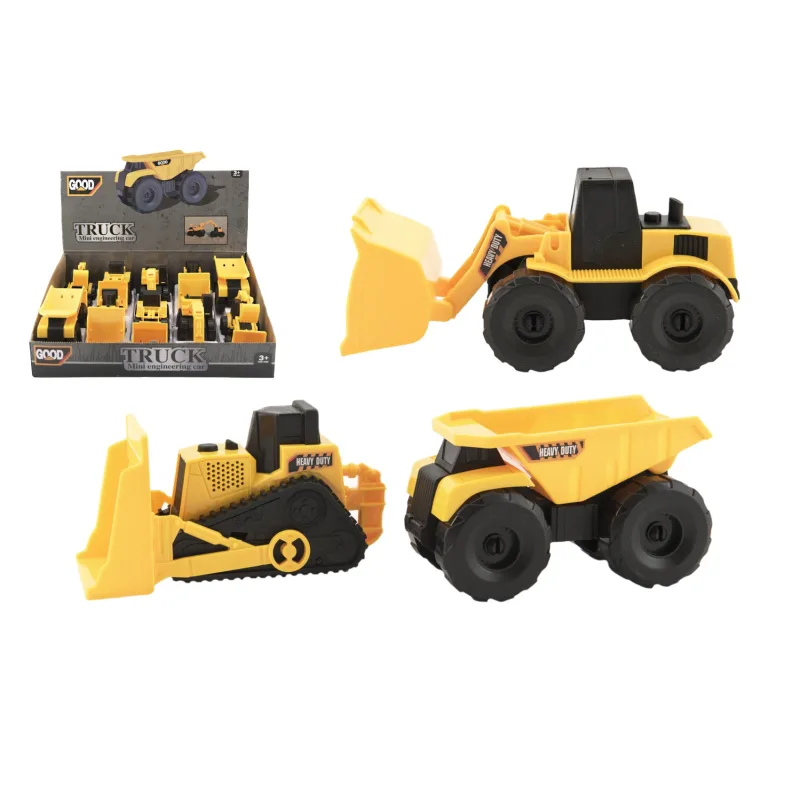 teddies Stavebné stroje plast 12-14cm, 4 druhy na výber