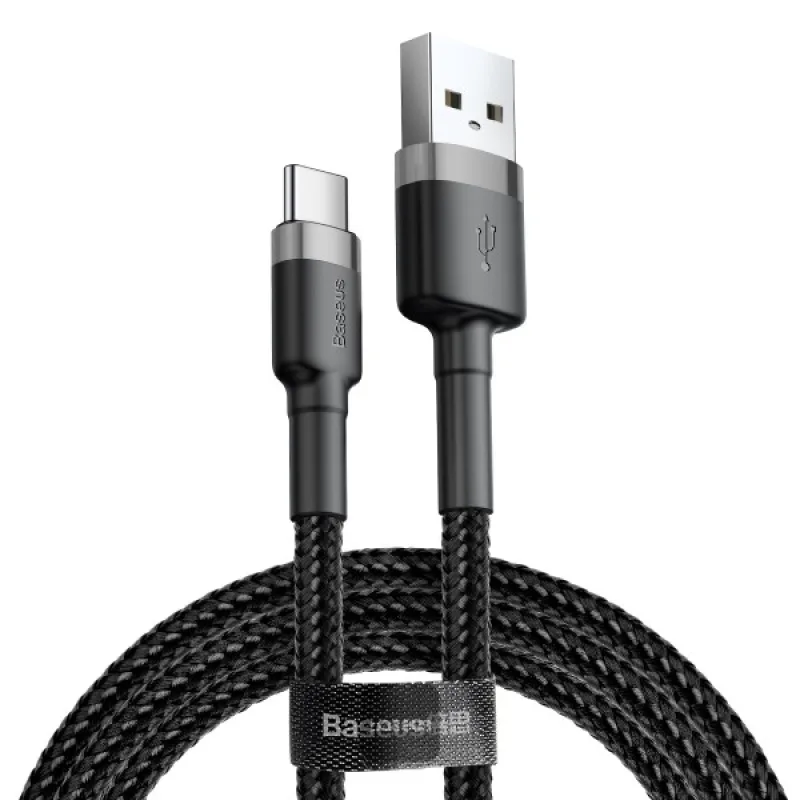 NONAME Baseus datový kabel Cafule USB-C 2m 2A šedo-černý 6953156278233