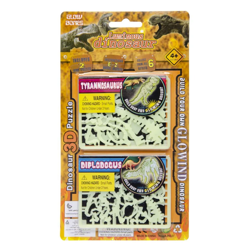 Rappa Dinosaurus 3D puzzle žiariace v tme