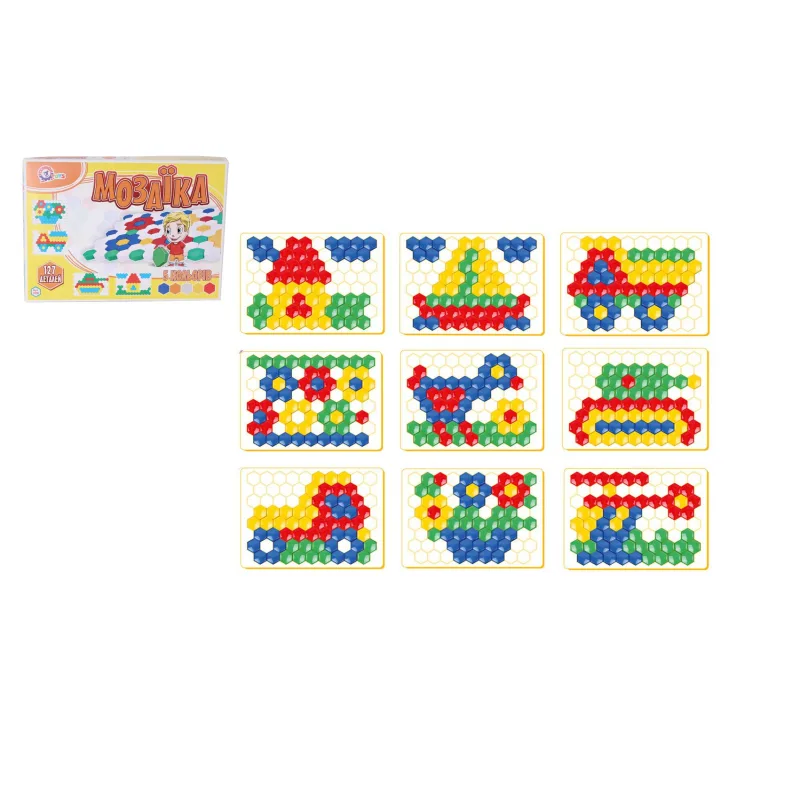 Teddies Mozaika klobúčik 2,5cm hladký plast 127ks v krabici 34x24x4cm