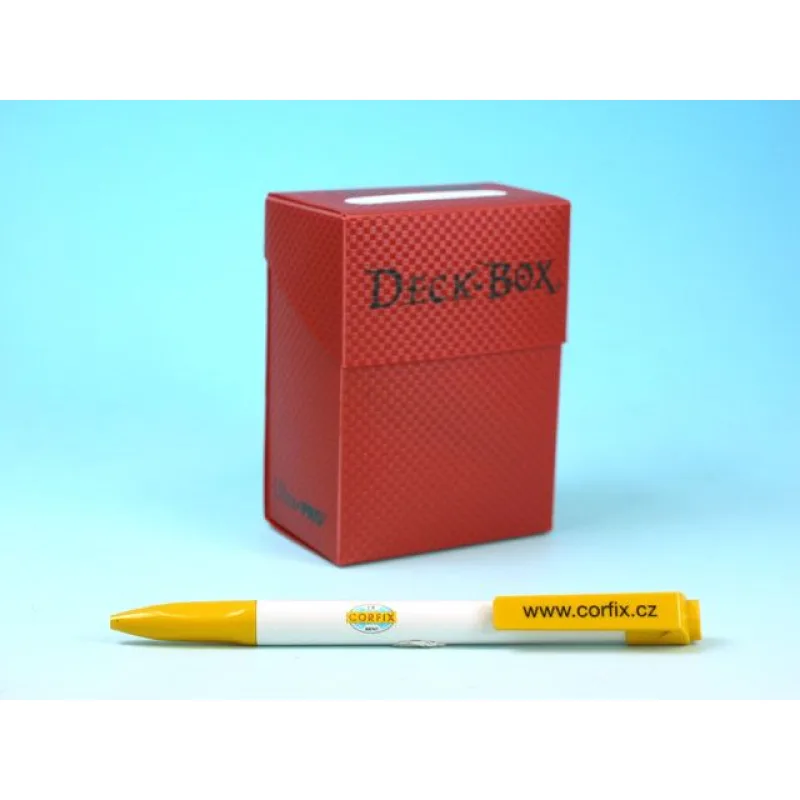 Krabička plastová - červená (75 kariet) s textúrou