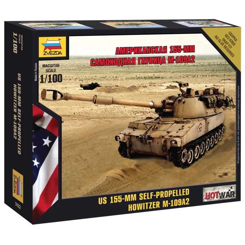Zvezda Wargames (HW) military 7422 - 155mm Samohybná Húfnica M-109 A2 (1:100)