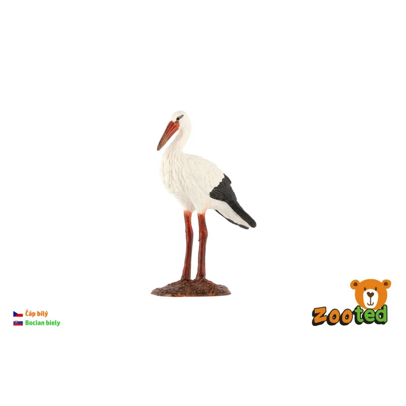 ZOOted Bocian biely zooted plast 9cm v sáčku