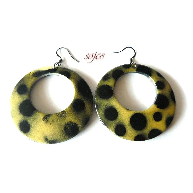 Náušnice tygrované XXL 1284