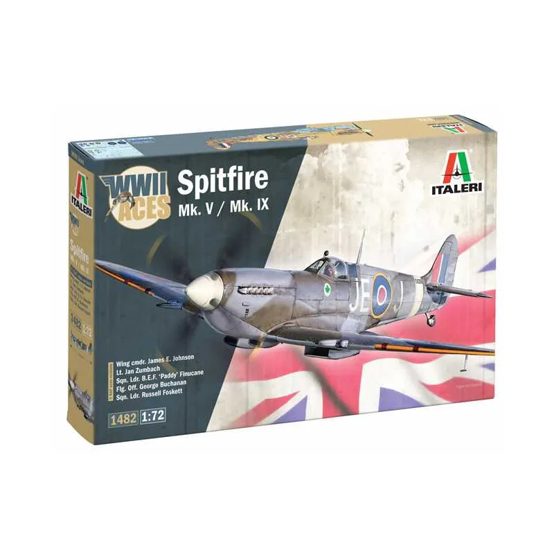 Italeri Model Kit letadlo 1482 - Spitfire Mk.V / Mk.IX Aces (1:72)