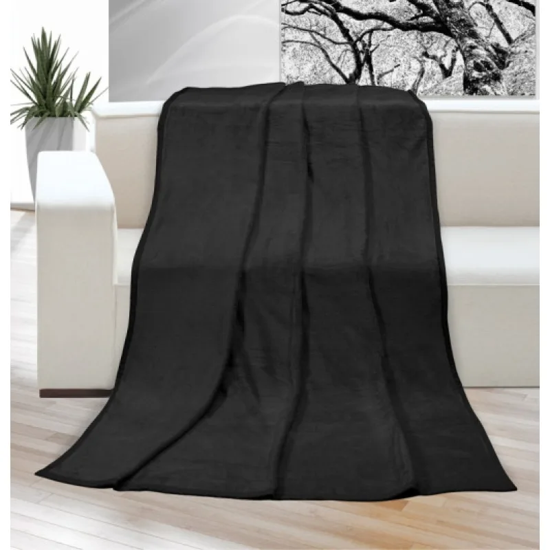Bellatex Přikrývka Korall micro jednolůžko, černá - 150x200 cm