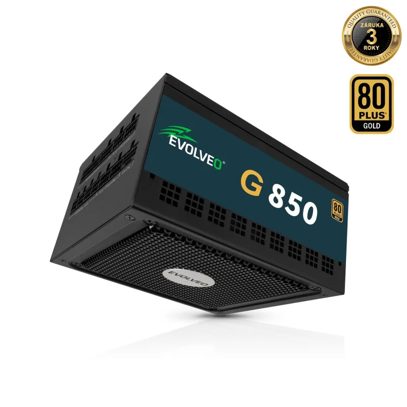 EVOLVEO G850,850W,ATX 3.1,14cm,aPFC,80+GOLD,3YRW G850-BK